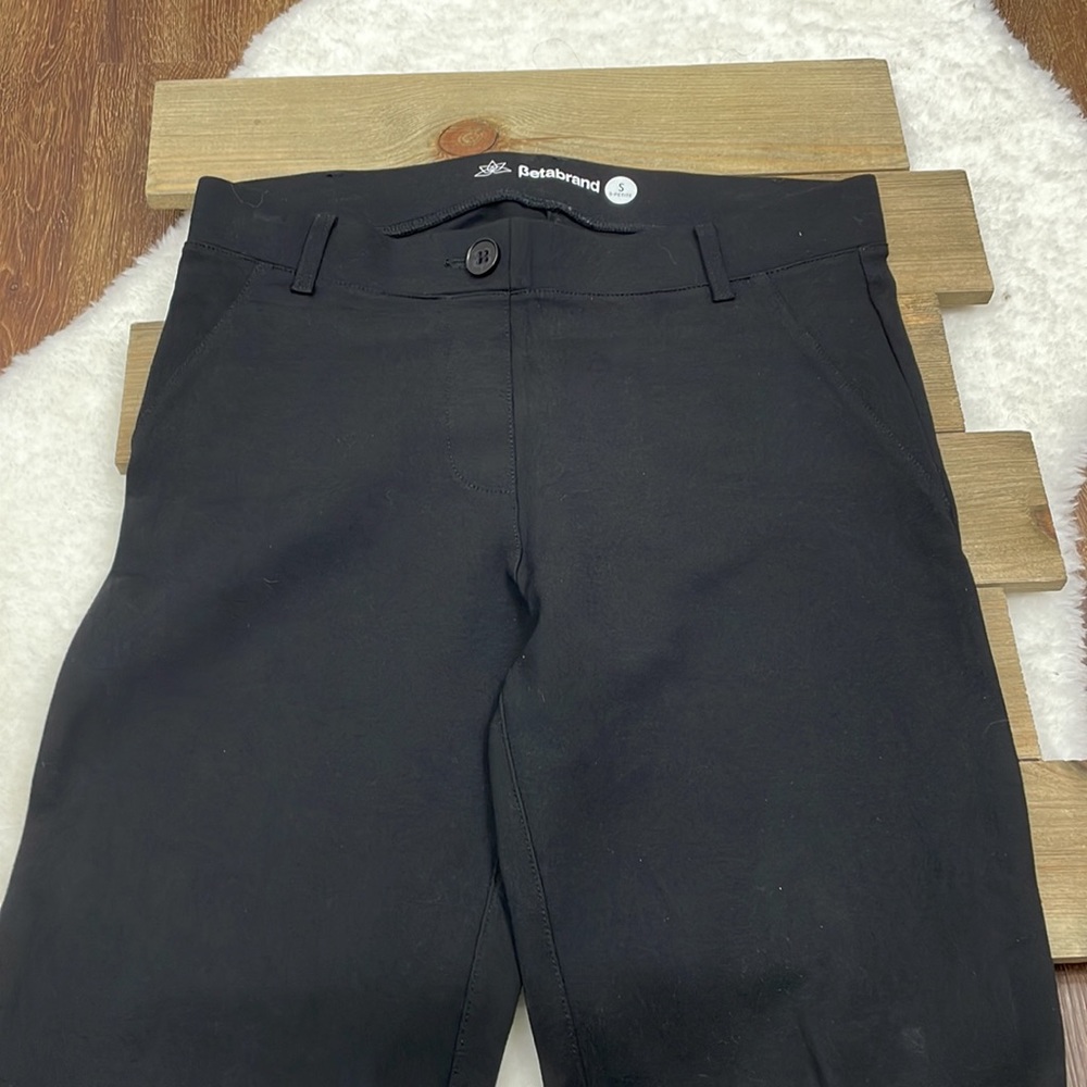 Betabrand Straight Leg Classic Dress Pant Yoga Pants Black Petite - Picture 4 of 6